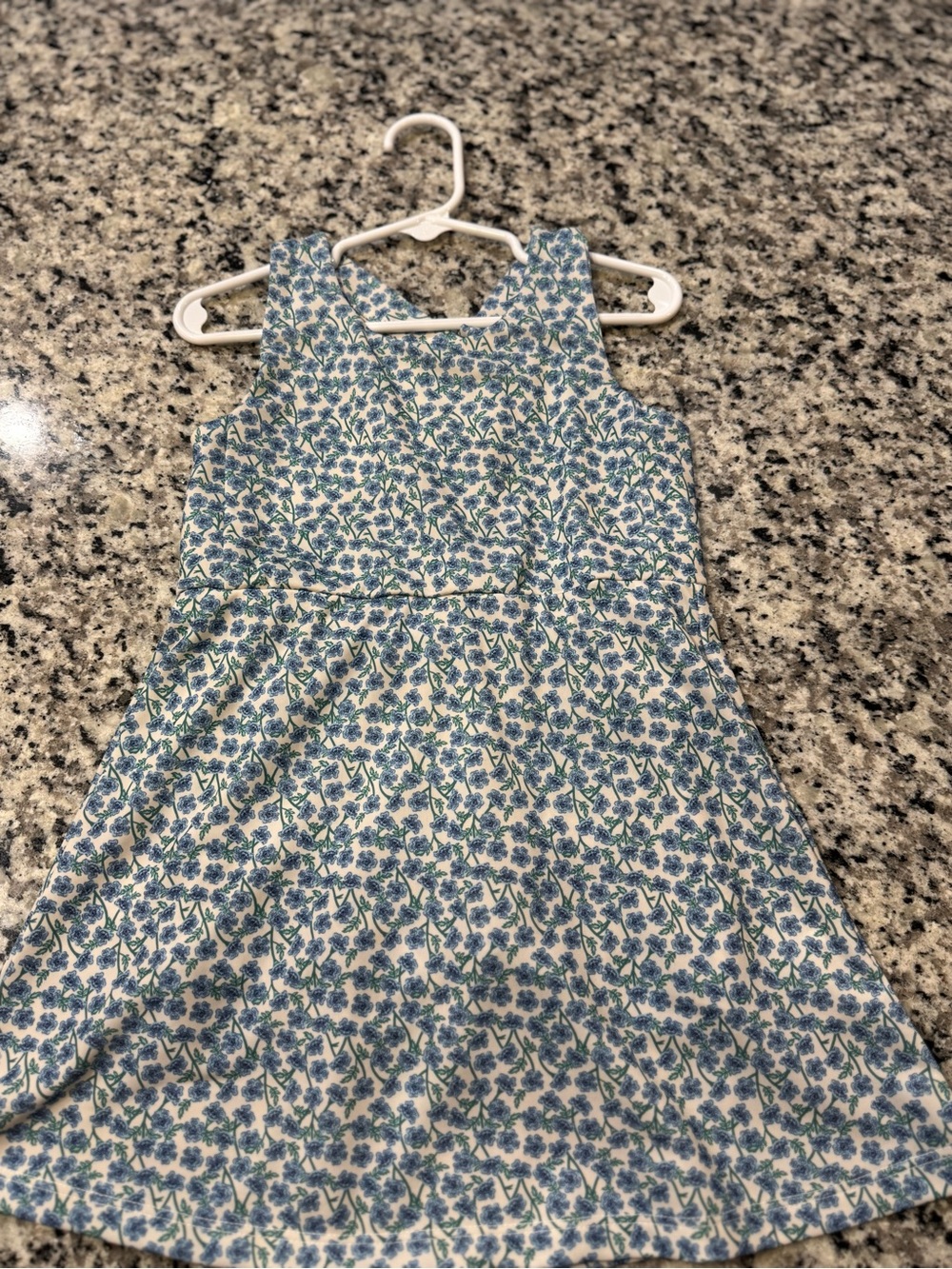 Eddie Bauer Blue and White Floral Casual Girls Dress